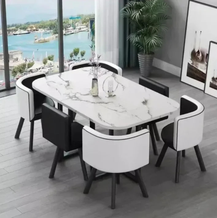 Dining Table, Rectangular for Dining Room/living Room, Kitchen Table Set with Metal Legs Customizable
