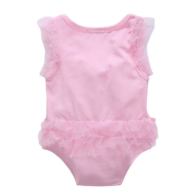 Baby Girl Clothes Lace Short Sleeve Letter Baby Rompers Newborn Photography Props Dress Infant Jumpsuits Cotton 0-12M Bodysuits