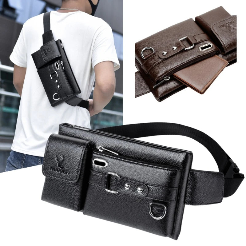 Crossbody Bag Mens Bags Multifunctional Fanny Packs for Men Waist Pack Hip Sack Man Belt Pouch Men's Male Luggage