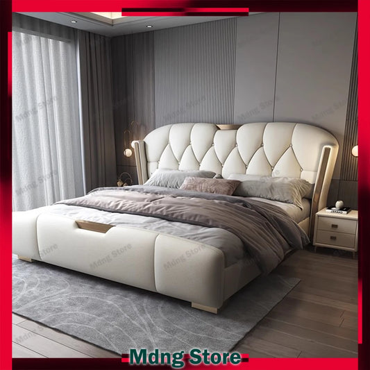 Fancy Twin Bed Upholstered Modern Sleeping Floor Bed Storage Luxury Muebles Para Dormitorio Bedroom Furniture Decoration