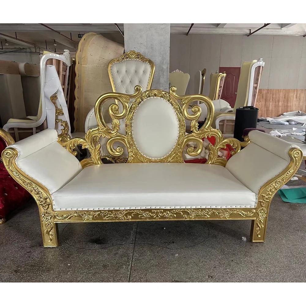 Manufacturing Hotel Hot White Velvet Throne Sofa For Wedding Event