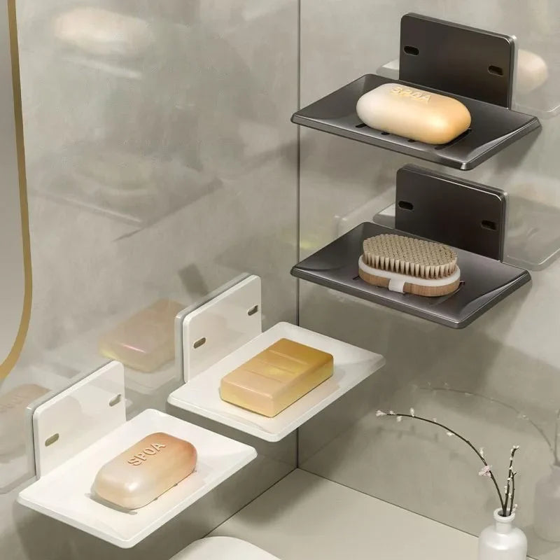 Bathroom Aluminum Alloy Soap Dish Free-Punching Wall Mounted Soap Sponge Holder Organizer Accessories Kitchen Soap Holder