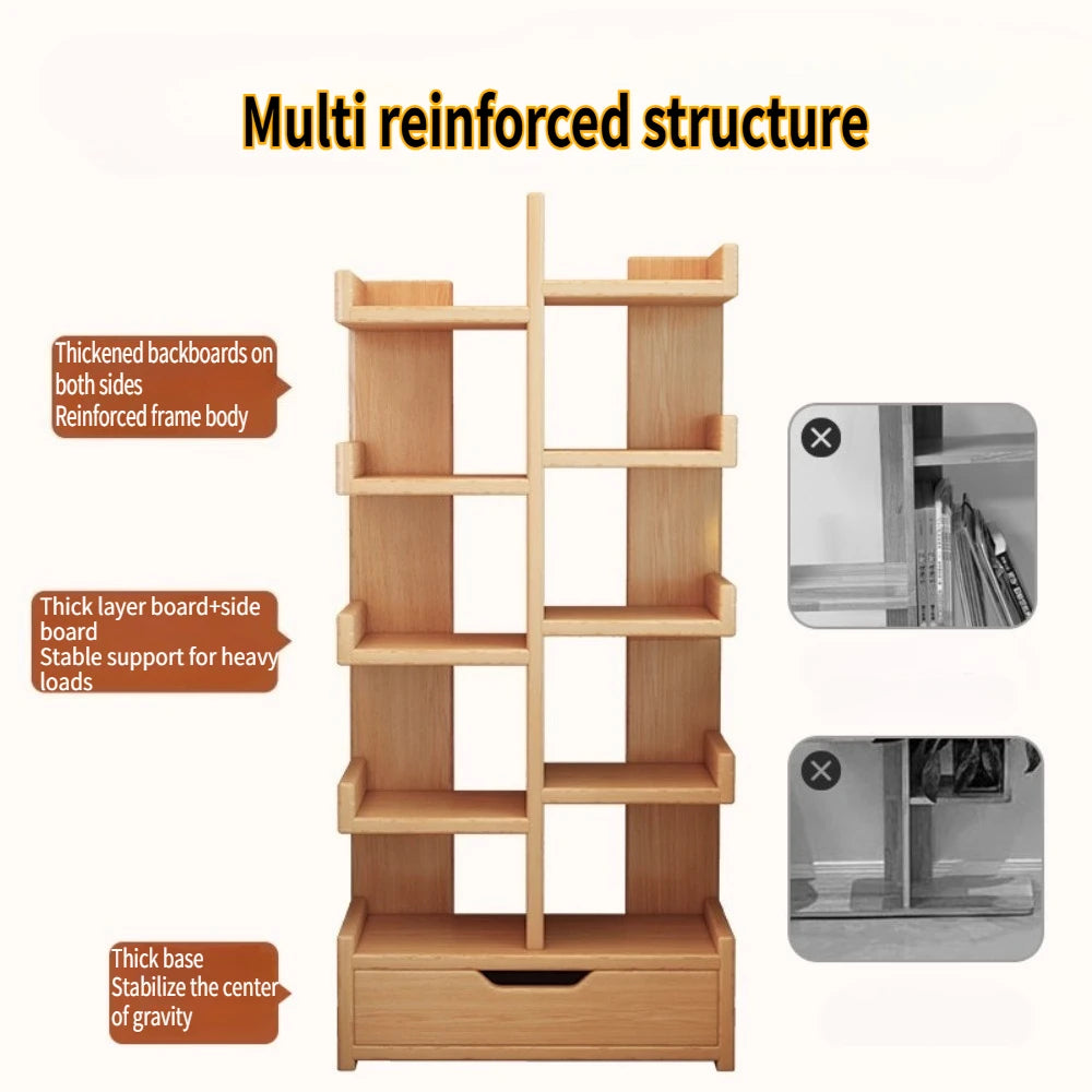 Multi-Level Bookshelf Floor Standing Storage Racks Office Display High Load-bearing Non Occupying Easy To Clean Storage Rack
