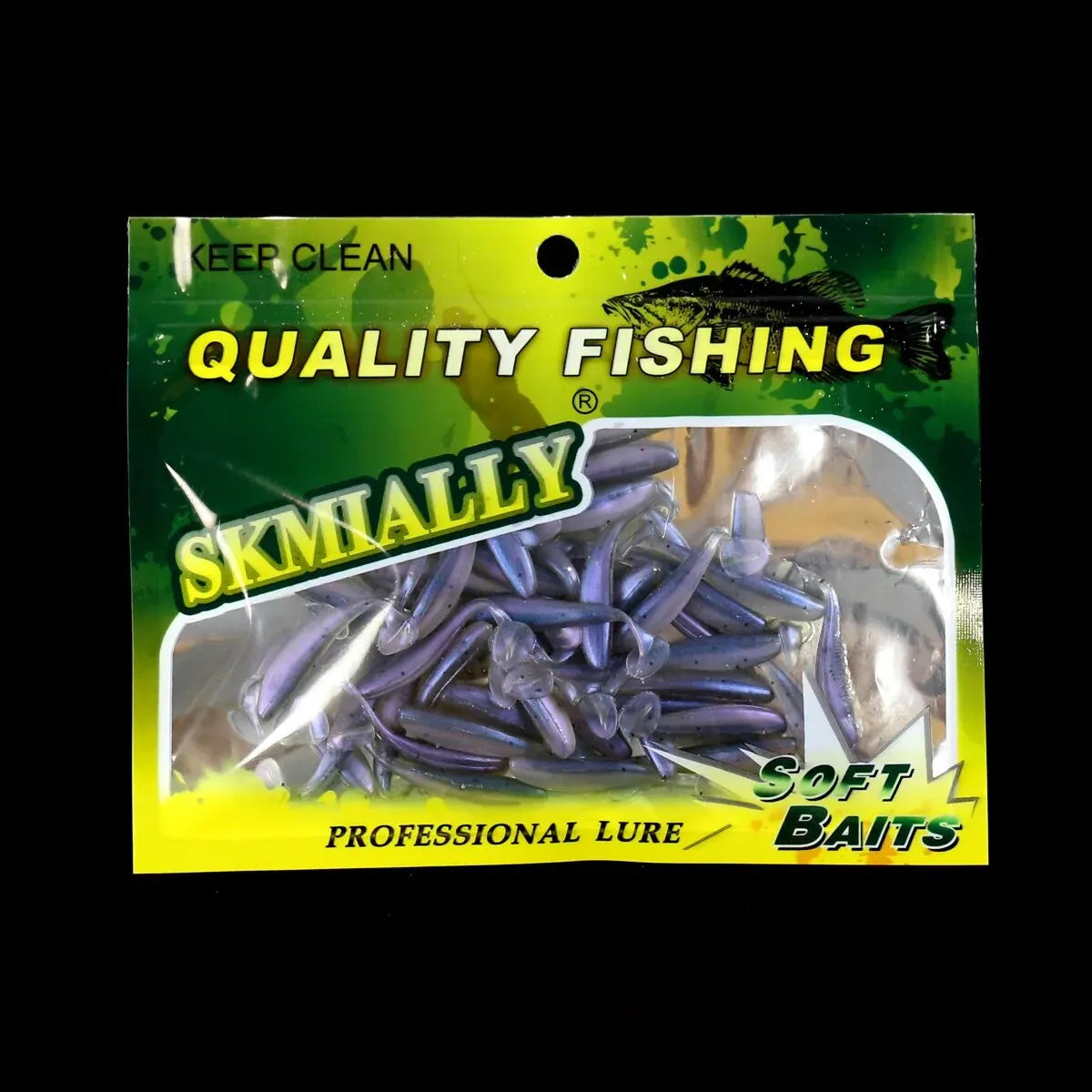 50pcs Mini Soft Fishing Lures, T-tail Worm Lure, Silicone Artificial Bait, Bass Pike Fishing Tackle
