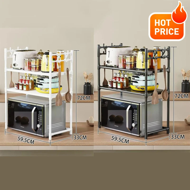 Kitchen Storage Rack Multi-Layer Microwave Rack Simple Standing Countertop Condiment Oven Organizer Shelf Kitchen Accessories