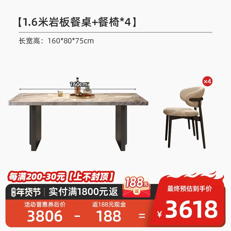 Living Rectangle Dining Table Balcony Italy Luxury Waterproof Dining Table Living Room Minimalist Muebles De Cocina Furnitures