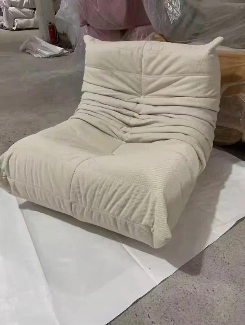 Togo caterpillar sofa balcony leisure bedroom living room reclining sleeping lazy sofa cream wind single recliner