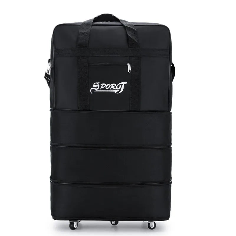 New Luggage Bag With Wheels Foldable Luggage Airline Checked Bags Oxford Large Capacity Moving Storage Bag Rolling Packing Cubes