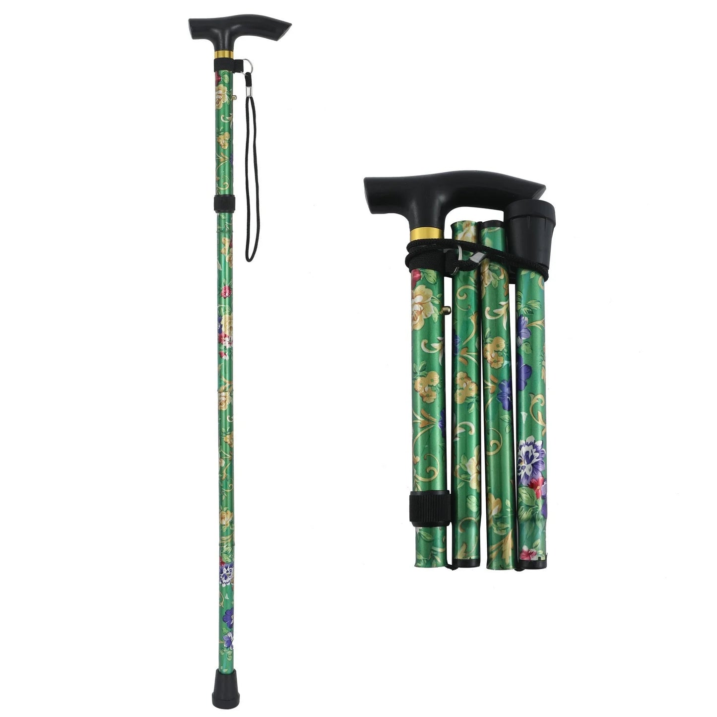 Outdoor Trekking Poles Portable Foldable Five Section Walking Pole Multi Function Telescopic Walking Stick Hiking Accessories