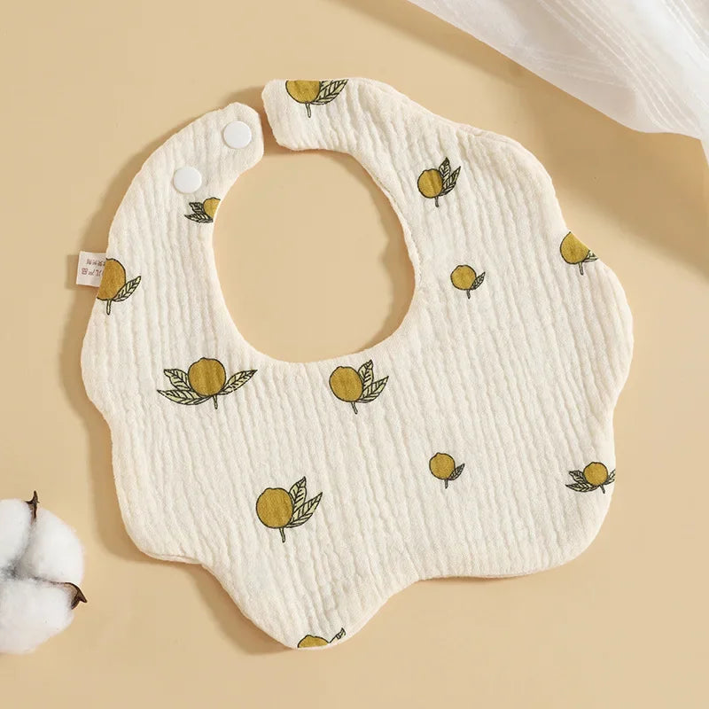 Six Layer Gauze Petal Shaped Baby Bib Pure Cotton Drool Towel Newborn Bib Baby Anti Spitting Milk Towel All Cotton