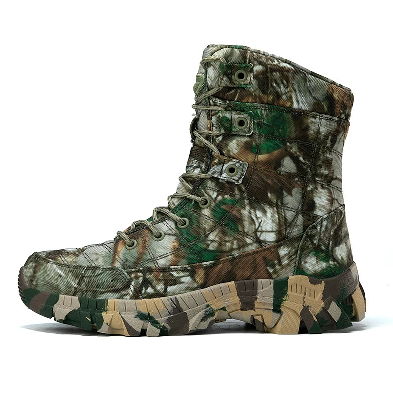 Men Tactical Shoes High Top Hiking Durable  Anti-Slip Outdoor Climbing Trekking Shoe Military Tactical Low Boots Wear-resistant