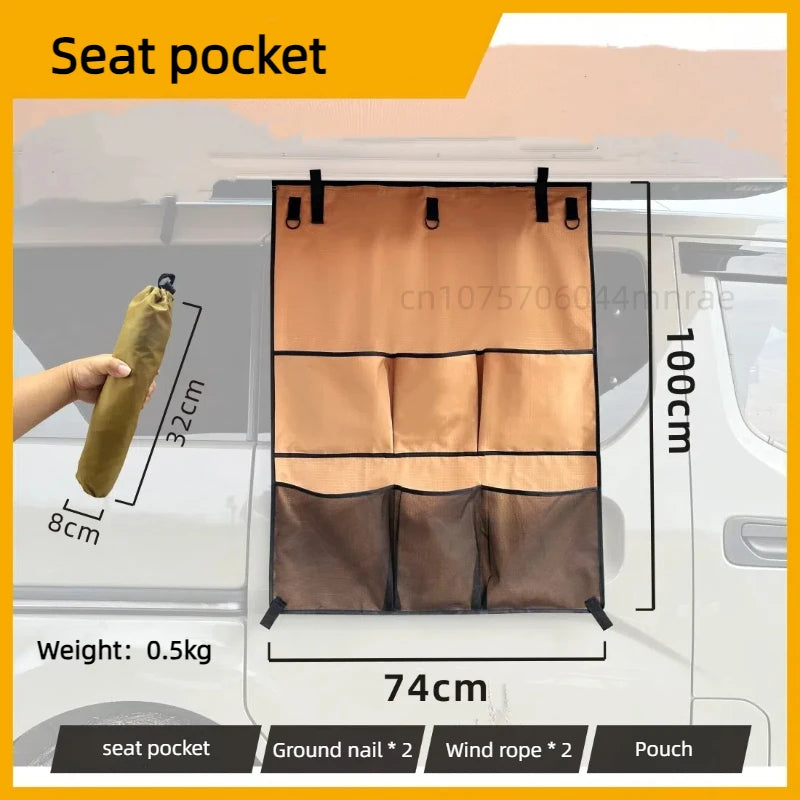 Outdoor Car Side Tent, Expanded Shelter with Windows, Arranged Bag Projection Canopy Side Tent, Outdoor Camping Equipment