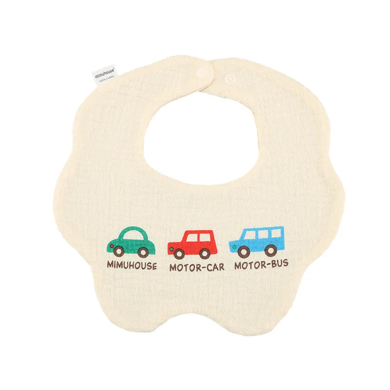 Baby Bibs Cotton Boys and Girls Bib Cute Print Newborn Burp Cloths Waterproof Infants Mesh Bibs Baby Feeding Accessories