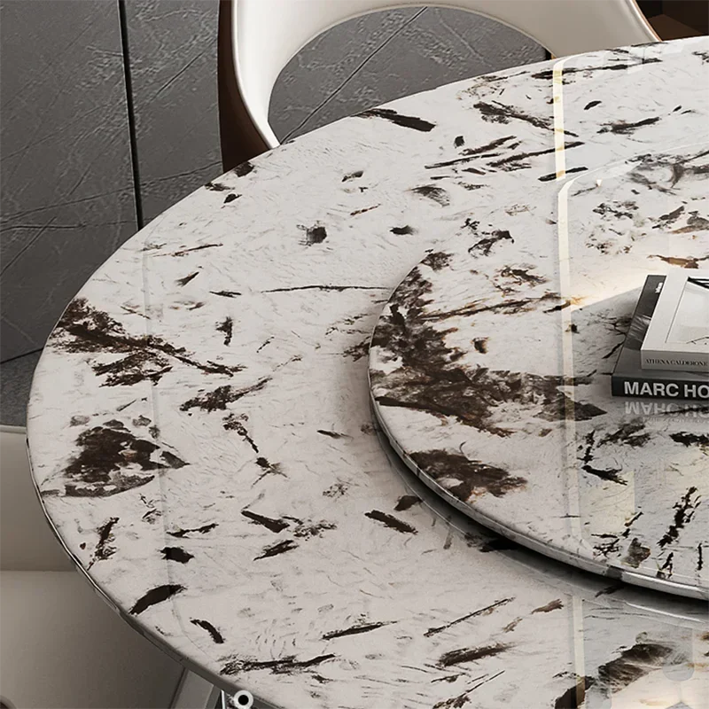 Living Room Dining Table Round Nordic Minimalist Marble Style Dining Table Beauty Comfy Mesas De Comedor Home Furniture
