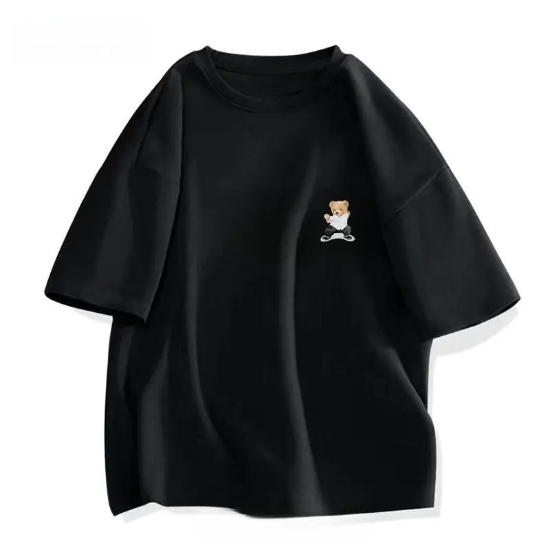 Men's Suit, Pure Cotton Printed Short-sleeved Top, Casual Summer Wear with High-end Trendy T-shirt, Youth Clothes, Cool