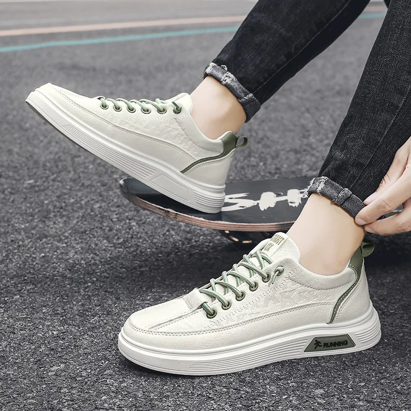 Sneakers for Men Casual Leather Non-slip Wear-resistant Walking Shoes Fashion Comfortable Flats Original Men Shoes