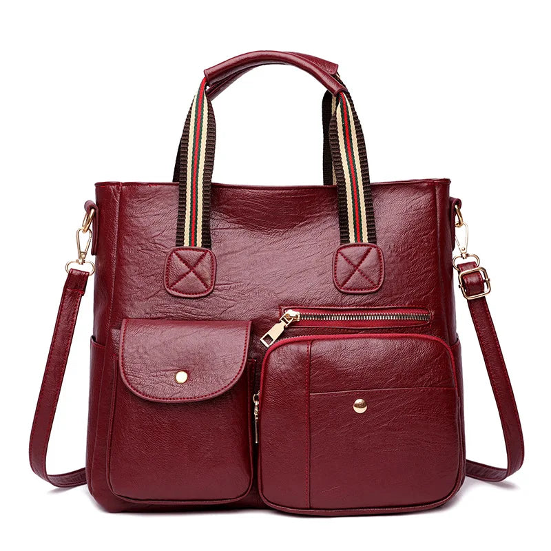 Women's Handbag Women's Shoulder Bag Fashion Purse Vintage Leather Bag Large Capacity Handbag Inclined Shoulder Bag Mom's Bag