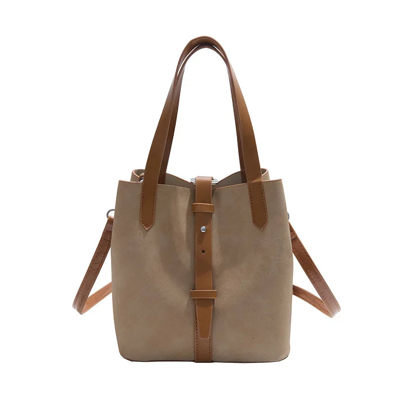 Bucket Bag for Women - Large Capacity Shoulder Tote, Adjustable Strap, Vintage Mother-Daughter Crossbody, Stylish Casual Daypack