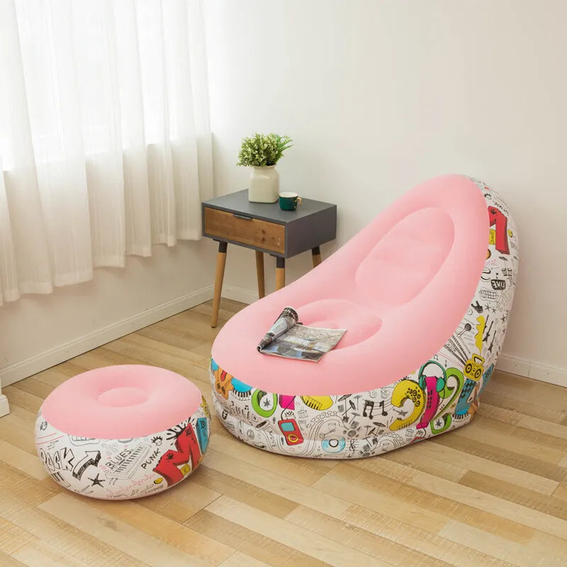 Home Light Luxury Lazy Sofa Comfortable Inflatable Single Flocking Lazy Sofa Set Portable Foldable Recliner Outdoor Sofa Air Bed