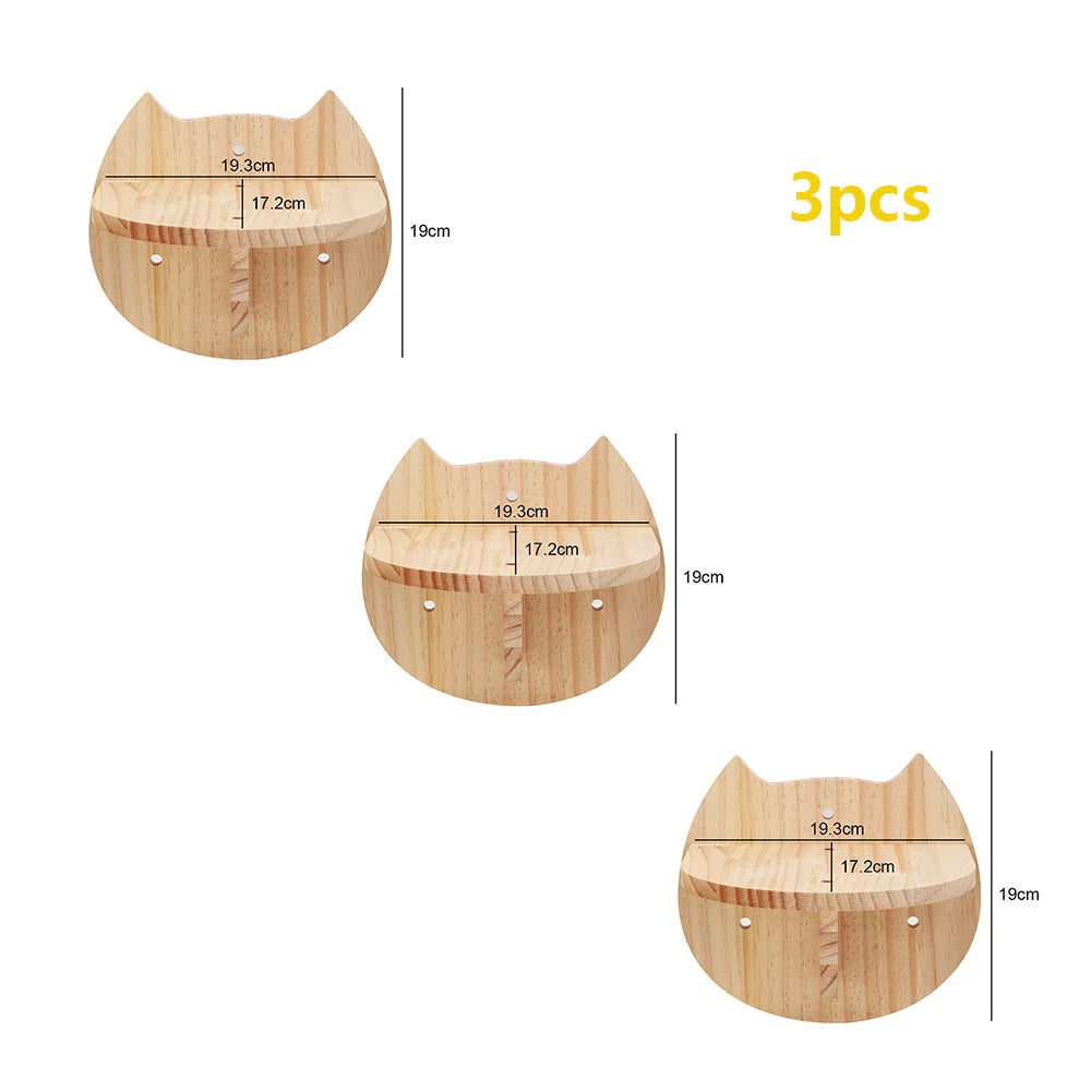 Cat Climbing Shelves Wall-Mounted Cat Tree Tower Scratcher Hammock Sisal Rope Ladder Hiding House Bed Cats Gym Claw Grinding Toy
