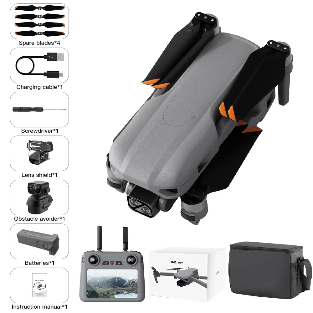 019MAXthree-axis gimbal touch screen controller 5G+relay strong signal super strong standby ultra clear image transmission drone