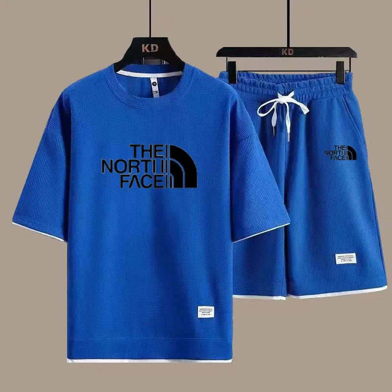 2025 new casual sportswear for men summer two-piece clothing short-sleeved round neck and shorts two fashionable clothes