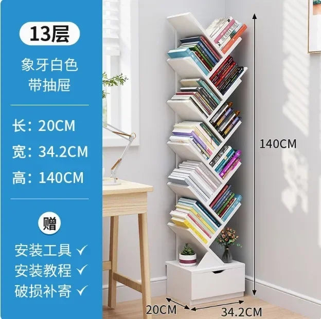 Modern Children's TreeShaped Bookshelf  FloortoCeiling Design, Living Room Storage Bookcase, Innovative Home Library