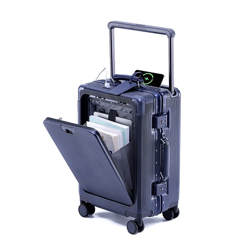 Aluminum Frame Luggage Password Carry on Luggage with Wheels Quiet Universal Wheel Fashion Travel Box Pull Rod Box