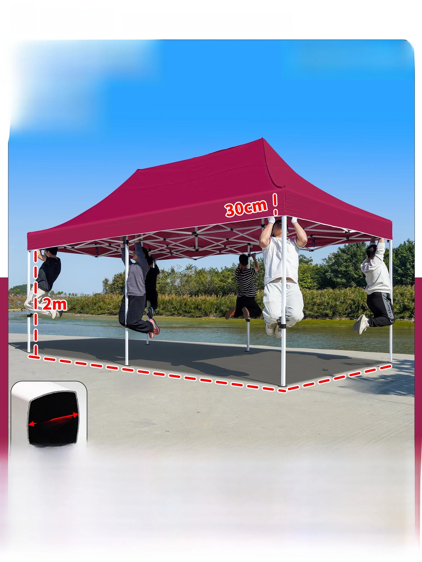 Thiened Four-Legged 3x6 Meters Tent Outdoor Rain And Sun elter Stall Special Outdoor Cam Travel Supplies Canopy
