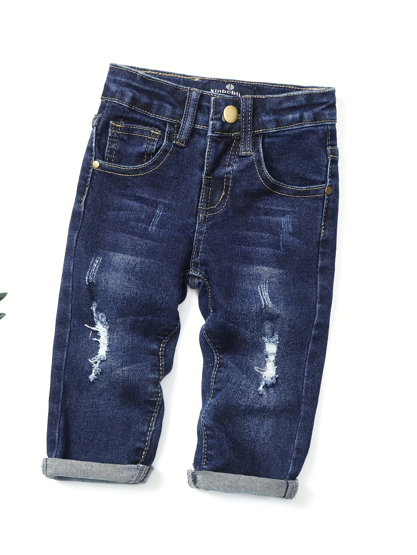 Fashion Boy Jeans Versatile Men's Denim Pants Casual Soft Kids Clothing