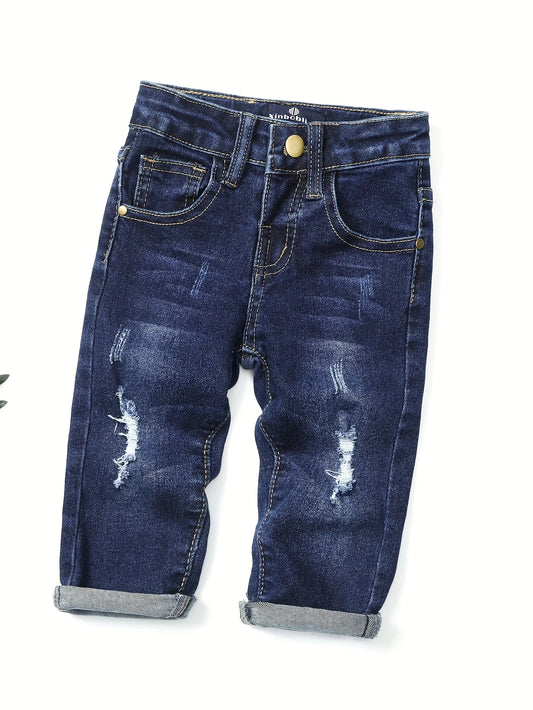Fashion Boy Jeans Versatile Men's Denim Pants Casual Soft Kids Clothing