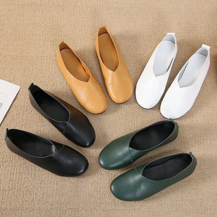 Women's Flat Shoes Handmade Women Shoes 2021 Spring/autumn New Vintage Slip on Loafers Plus Size Female Shoe Zapatos De Mujer