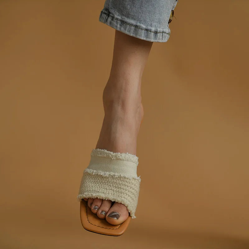 High Heel Slippers Retro Heel Platform Wearing thick heeled for external wear Comfort Women Open Toe Sandals New 2024 summer