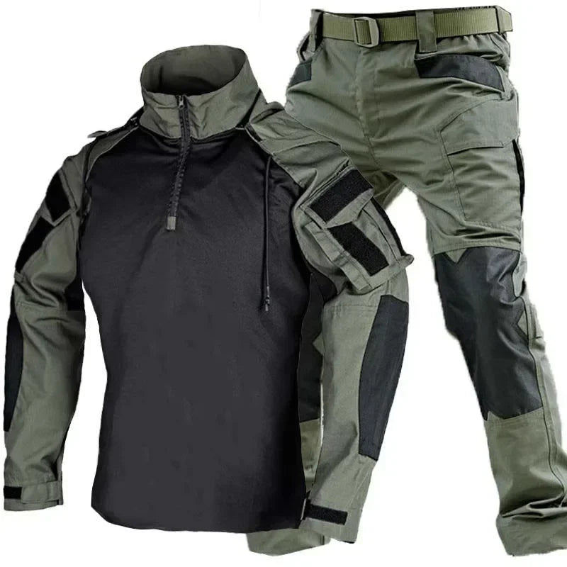 Tactical Uniform Suits Wear Resistant T-Shirt Hood Workwear Pants Men Clothing Combat Shirts Airsoft Paintball Hunting Clothes