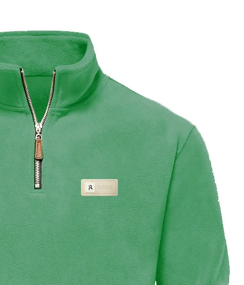 Men's fashion is versatile! Half zip stand up collar fleece long sleeved top