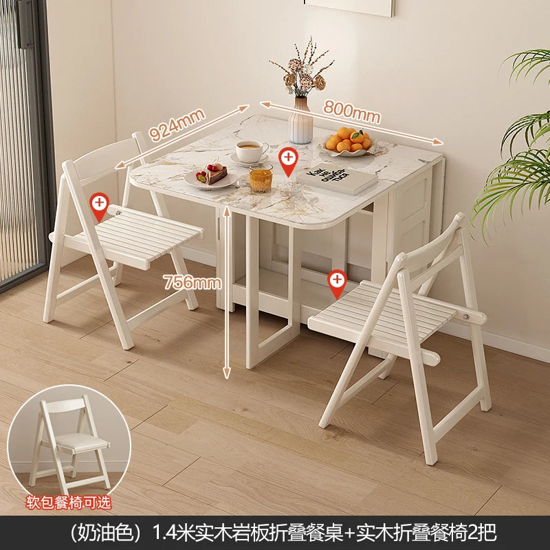 Folding Dining Table Set 6 Vintage Rattan Dining Table Set Modern Luxury Nordic Mesas Pegables Portatil Dining Room Furniture