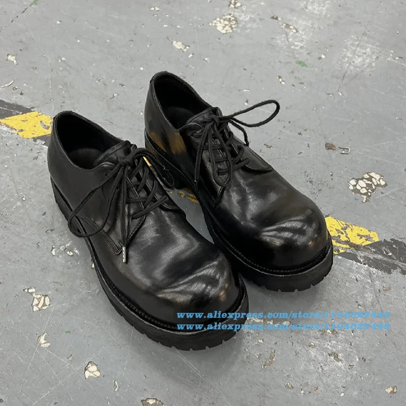 Men's shoes Stylish Black Shoes lace-up Slip On Casual Wear-Resistant Trendy Luxury Handmade Shoe Men's Shoes