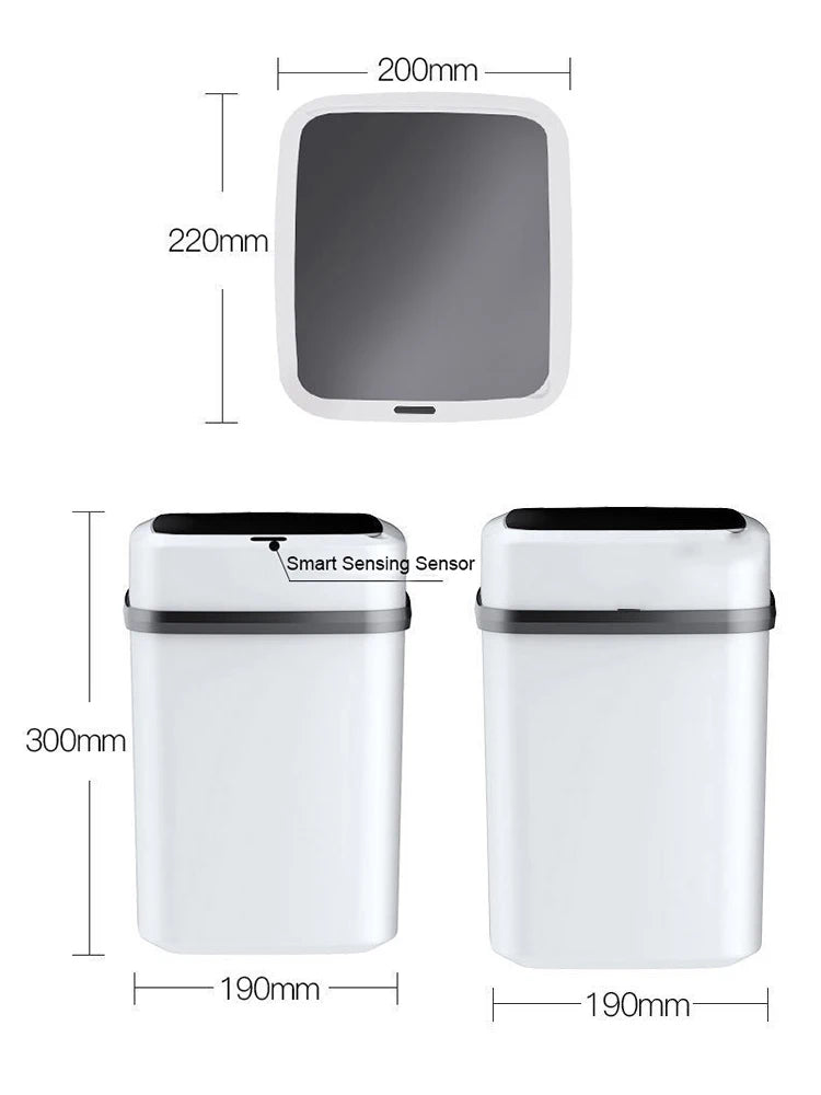 kitchen trash bin 15L bathroom touch trash can in the toilet smart garbage bucket waste bins dustbin smart trash can kitchen