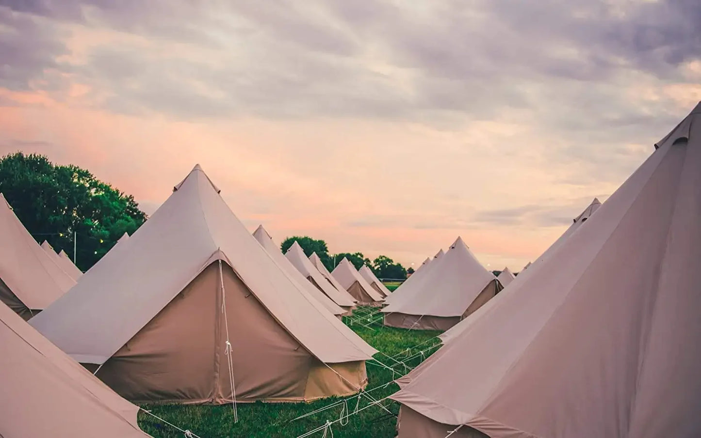 Outdoor 4 Season Waterproof Glamping Luxury 5m Cotton Oxford Tent Canvas Mongolian Yurt Bell Tent for Sale