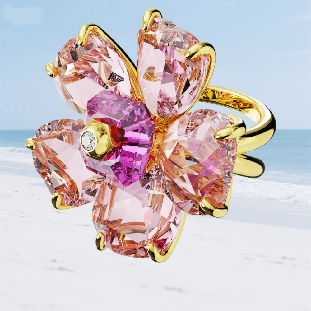 Women's gemstone ring, versatile and fashionable, inlaid with gorgeous colored gemstones, suitable for lovers