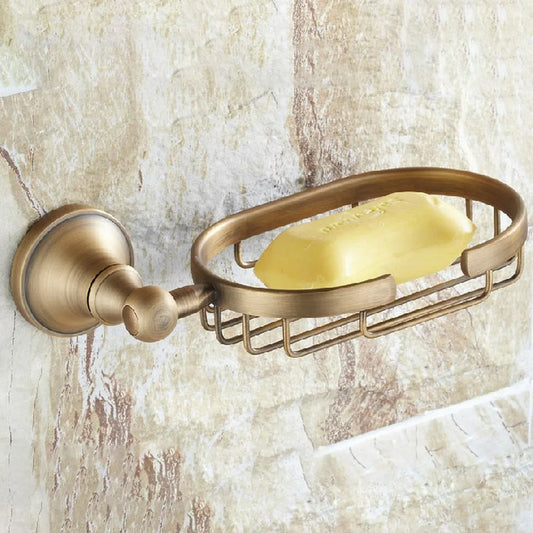 Bathroom Accessory Antique Brass Wall Mounted Bathroom Soap Basket Dish Holder aba080