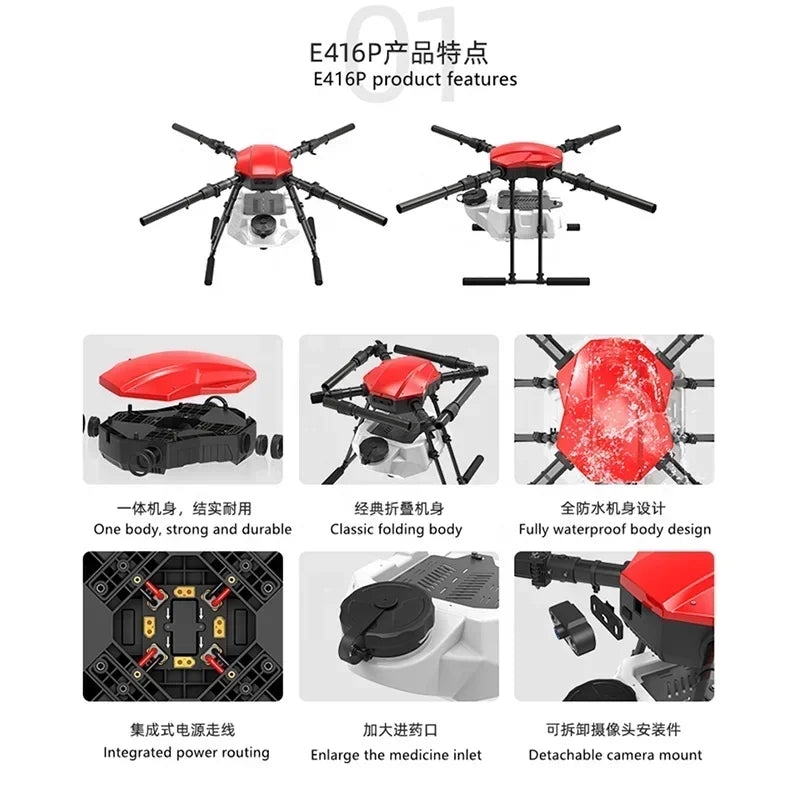 High quality  E416P16kg payload drone AgriculturalDroneProtectionDrone 16L AgricultureElectricSpraying UAV Sprayer dropshipping