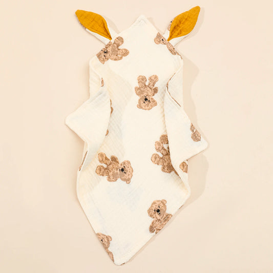 Newborn Baby Rabbite Cotton Muslin Comforter Infant Soft Soothe Appease Towels Princess Sleeping Dolls Blanket Bibs Burp Clothes