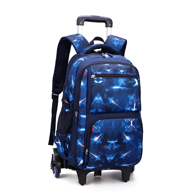Carry On Kids' Luggage Primary Junior High School Bag Rolling Backpack for Boys Wheeled Bag with Lunch Box Trolley School Bags