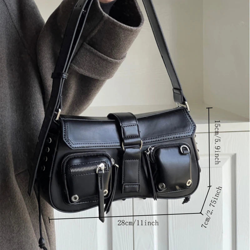 Women's bag 2025 fashion new bag popular PU material high-end feeling baguette bag leisure commuting bag single shoulder bag