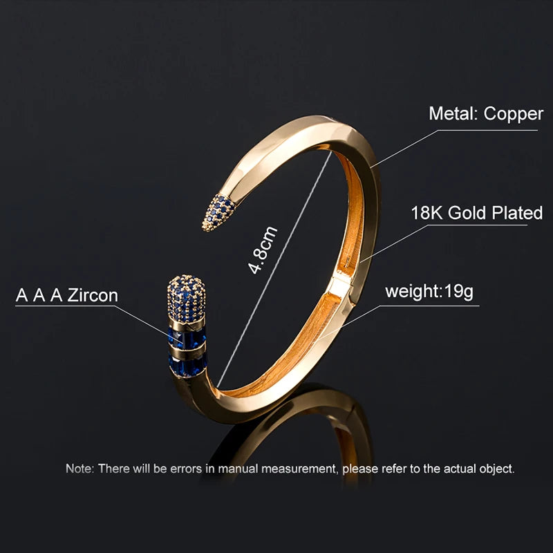 New Fashion Lovers Luxury Bracelets Bangles Colorful Cubic Zirconia Golden Woman's Bracelets wedding banquet hand Jewelry Gifts