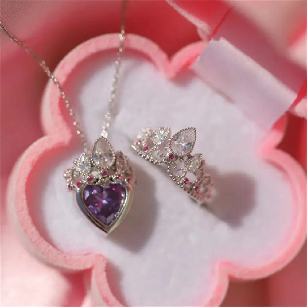 Charm Rapunzel Crown Rings Princess Jewelry For Woman Girl Fashion Wedding Accessories Gold Plated Adjustable Rings Gift For Her