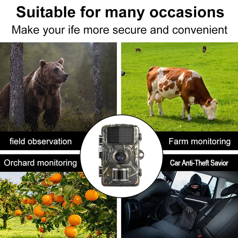 Hunting Trail Camera 16MP 1080P 940nm Infrared Night Vision Motion Activated Trigger Security For Car Theft Prevention Camera