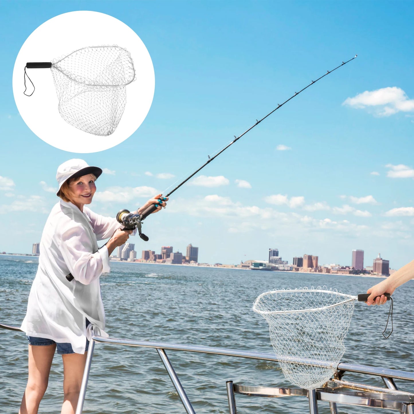 Fishing Net 30cm Heavy Duty Portable Fishing Catching Basket for Freshwater Saltwater Trout Nets