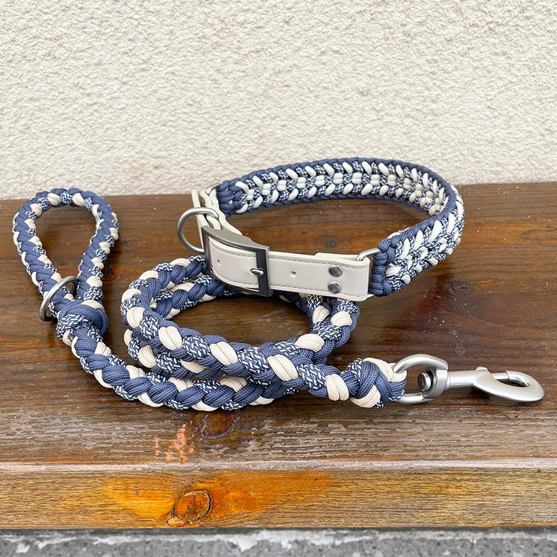 Loudik Wholesale New Dog Walking Rope Handwoven Collar Pet Leash Collar Medium and Large Dog Pet Supplies Puppy Accessories